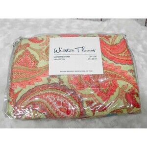 Winston Thomas Pink Paisley Standard Pillow Sham NOS